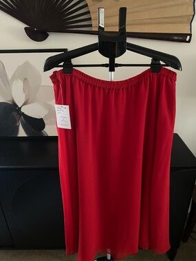 Vintage Evening in Style Red Rayon Skirt